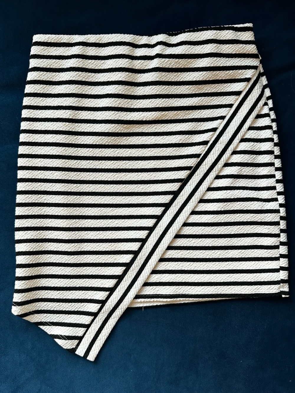 Striped Black and White Asymmetrical Women’s Skirt